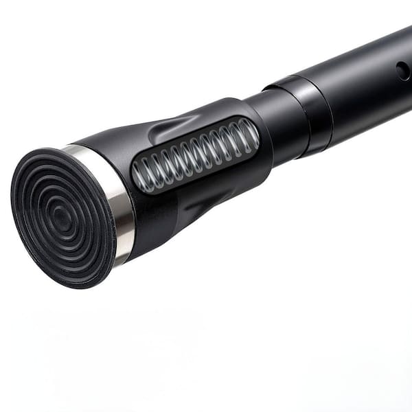 42 in. to 115 in. Tension Curtain Rod, Adjustable Heavy Duty Black Shower Curtain Rod for Bathroom