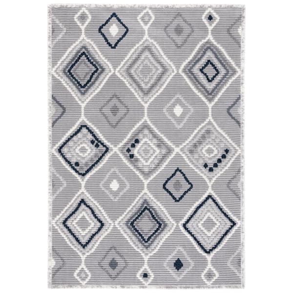 SAFAVIEH Marrakesh Gray/Light Gray 5 ft. x 8 ft. Geometric Striped Area Rug