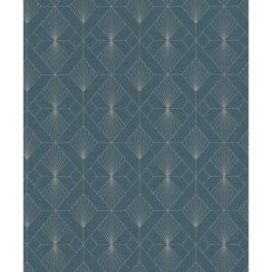 Henri Dark Green Geometric Paper Strippable Roll (Covers 56.4 sq. ft.)