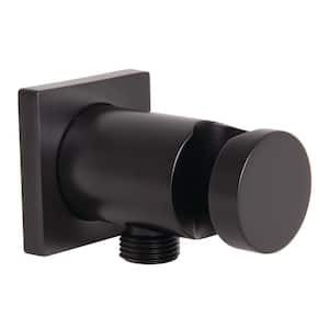 Vector Wall-Mount Supply Ell and Hand Shower Holder in Matte Black