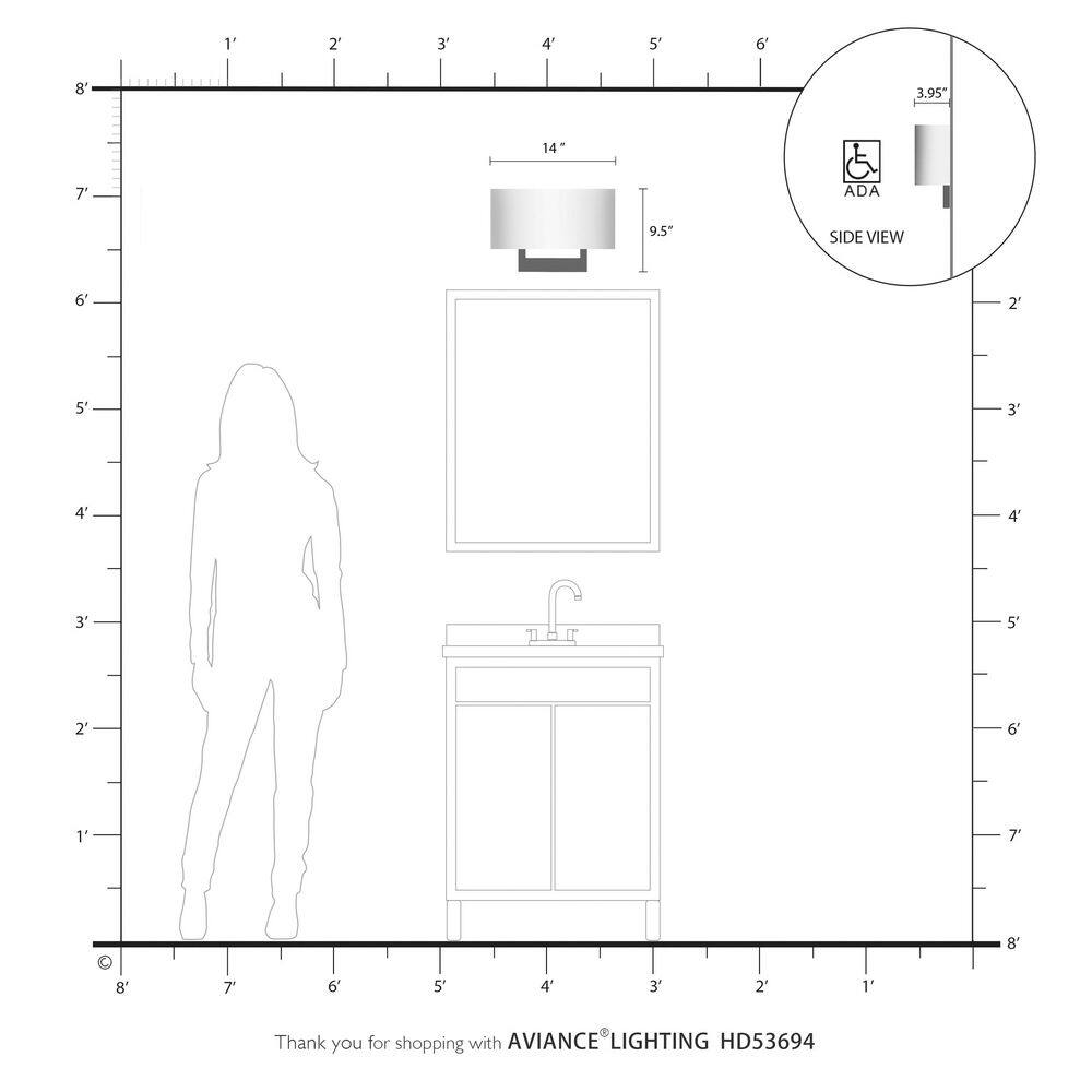 Brushed Nickel 2-Light Wall Sconce with Off-White Shade