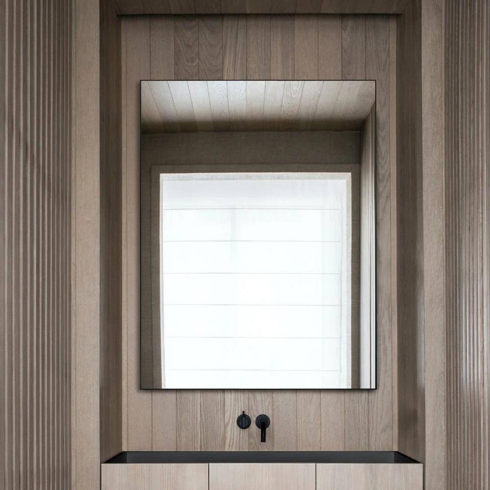 Sleek Vanta 23.6" x 31.5" Silver Rectangular Vanity Mirror