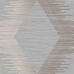 Serenity Geo Grey and Rose Gold Non-Woven Paper Removable Wallpaper