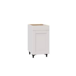 Shaker Assembled 18x34.5x24 in. Base Cabinet with Metal Drawer Box and Pull-Out Waste Bin in Vanilla White