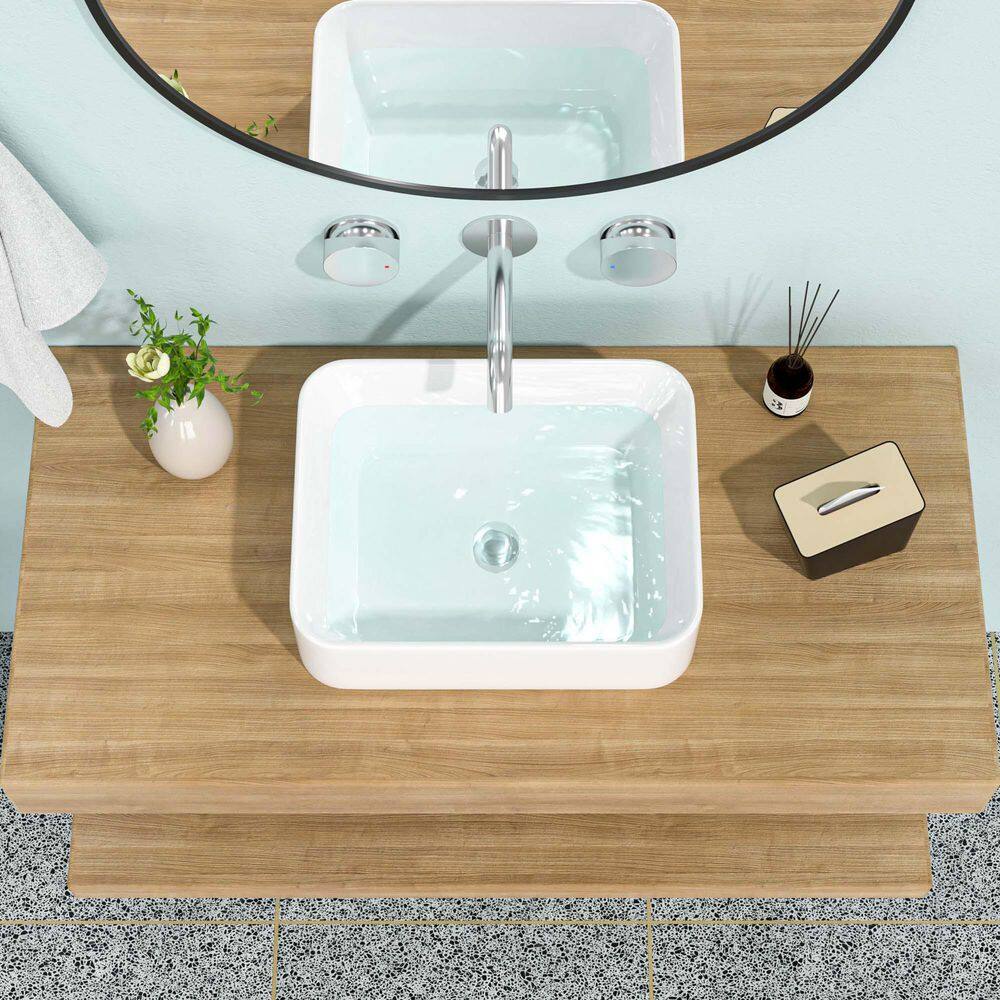 19 in. Farmhouse 1-Bowl in White Ceramic Rectangular Vessel Bathroom Sink, Modern 19 in. x 15 in. Farmhouse Kitchen Sink price history on PriceWatchPro