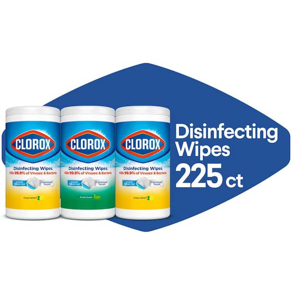 75-Count Crisp Lemon and Fresh Scent Bleach Free Disinfecting Cleaning Wipes (3-Pack)