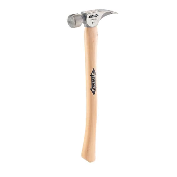 Stiletto - 14 oz. Titanium Milled Face Hammer with 18 in. Curved Hickory Handle