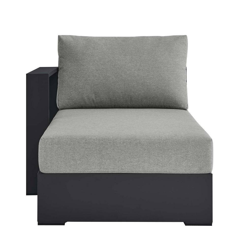 Tahoe Gray Powder-Coated Aluminum Outdoor Patio Modular Chaise Lounge