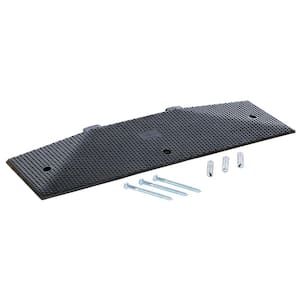 35.25 in. x 2.4375 in. x 11.1875 in. Black Rubber Male End Cap with Concrete Kit for 120 in. Speed Bump