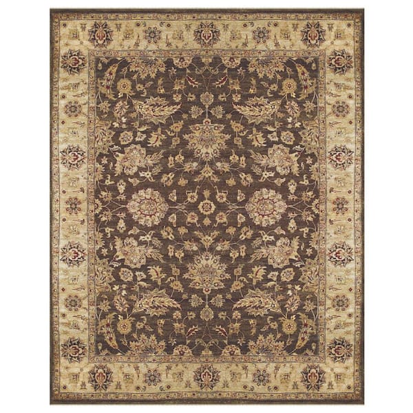 6 x 9 Gold, Brown, Tan Oriental Area Rug