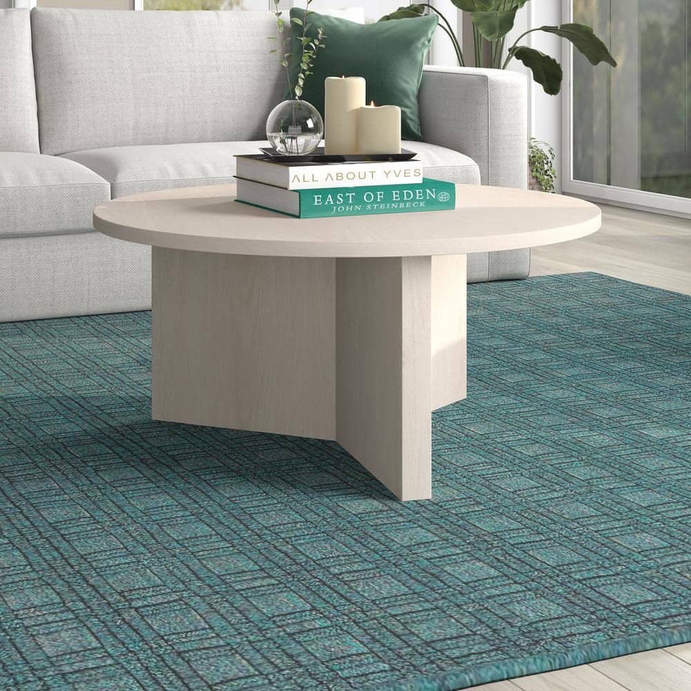 Anders 36" Round Alder White MDF Coffee Table
