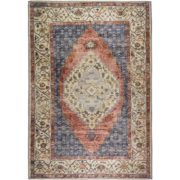 L'Baiet Rachel Multicolor Traditional Washable 5 ft. x 7 ft. Area Rug