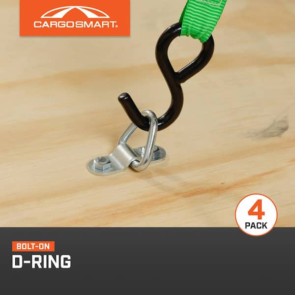 1/4 in. Light Duty Bolt-On D-Ring with 400 lb. Safe Work Load - 4 pack