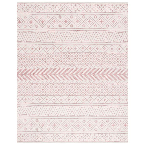 SAFAVIEH Metro Ivory/Pink 8 ft. x 10 ft. Striped Geometric Area Rug