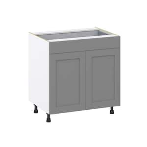 Bristol Painted 33 in. Wx 34.5 in. H x 24 in. D  Slate Gray Shaker Assembled Base Kitchen Cabinet with a Drawer