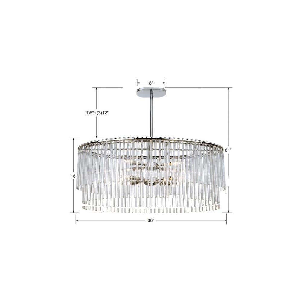 Bleecker 8-Light Polished Chrome and Crystal Chandelier