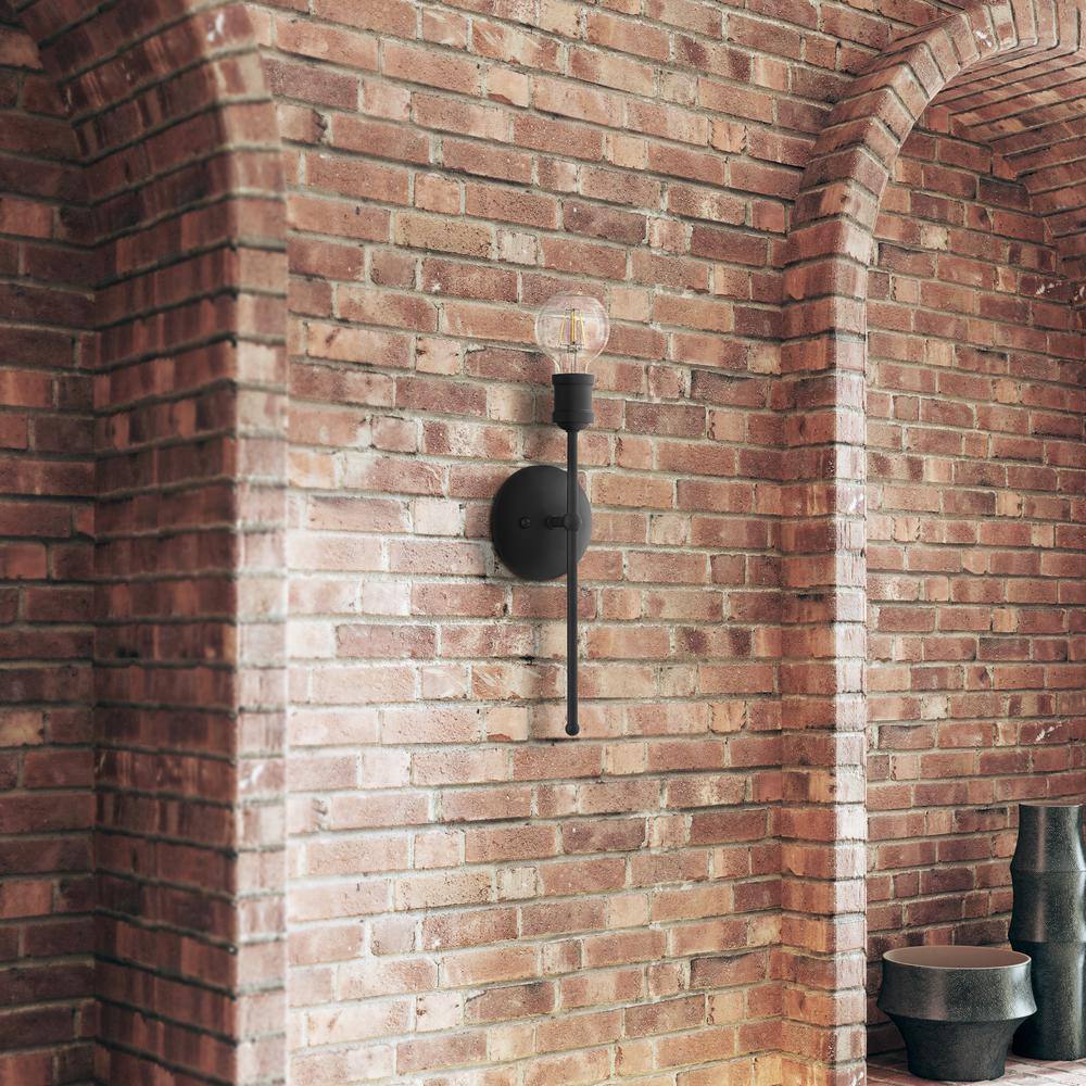Lansdale Contemporary Black Steel Dimmable Wall Sconce