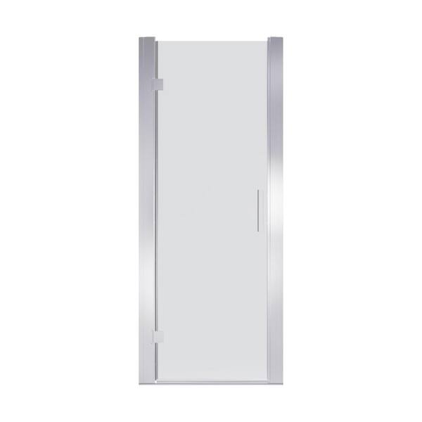 32 in. to 34 in. W x 72 in. H Pivot Hinged Swing Frameless Shower Door in Chrome with Clear Glass