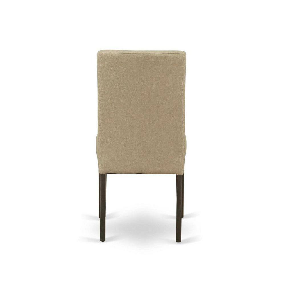 Cappuccino Finish 5-Piece Butterfly Leaf Dining Set with Linen Fabric Chairs