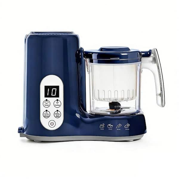 Baby Food Processor Steamer Puree Blender Grinder Mills Machine, Auto Cooking Grinding and Sterili-zing, Dark Blue