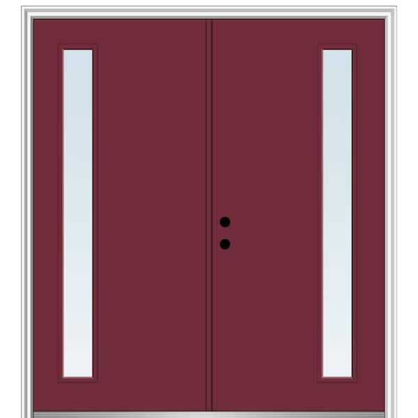 MMI Door 60 in. x 80 in. Viola Right-Hand Inswing 1-Lite Clear Low-E Painted Fiberglass Smooth Prehung Front Door