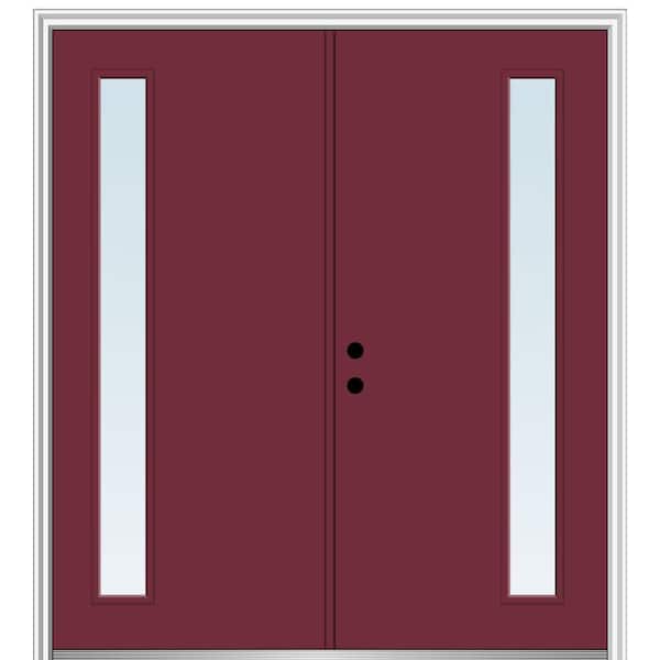 MMI Door 72 in. x 80 in. Viola Right Hand Inswing 1-Lite Clear Low-E Painted Fiberglass Smooth Prehung Front Door