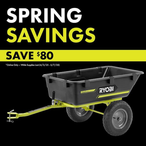 500 lb. 7.5 cu. ft. Tow-Behind Utility Dump Cart with Universal Hitch for Riding Mower, Lawn Tractor & Zero Turn Mower