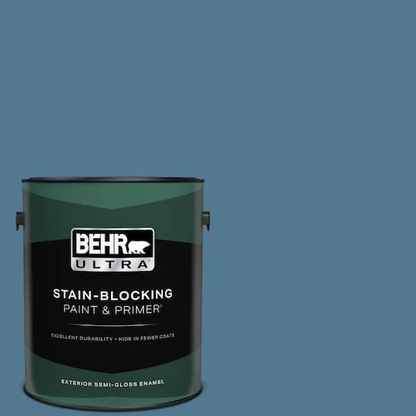 BEHR ULTRA 1 gal. #PPU14-03 Cayman Bay Semi-Gloss Enamel Exterior Paint & Primer