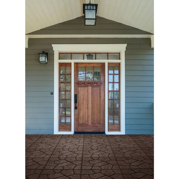 16 in. x 16 in. x 5/8 in. Brown Stone SmartLoc Rubber Paver (75-Pack)