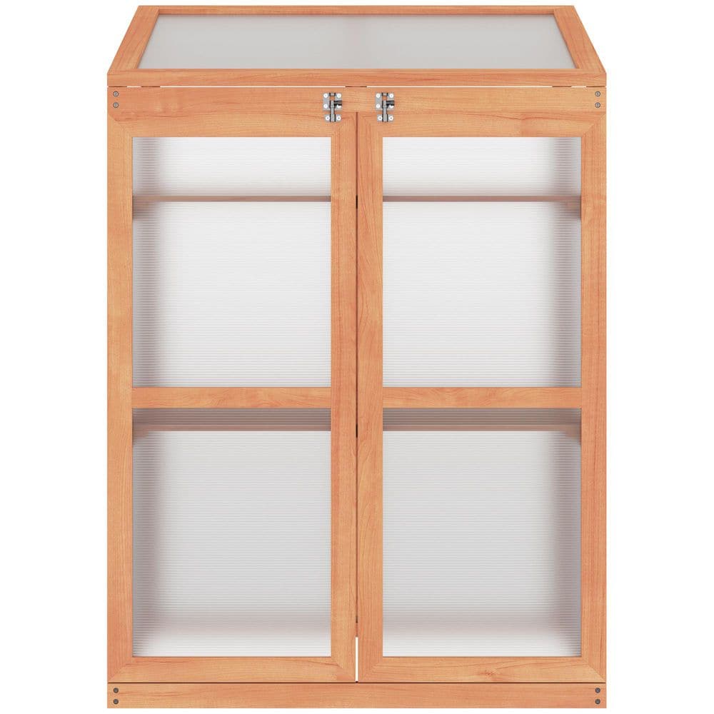 30 in. W x 23.5 in. D x 43.8 in. 2 Tier Wood Greenhouse, Portable Greenhous