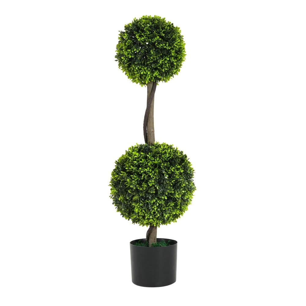3 ft. Artificial Topiary Boxwood Double Ball Tree in Pot, Set of 2 price history on PriceWatchPro