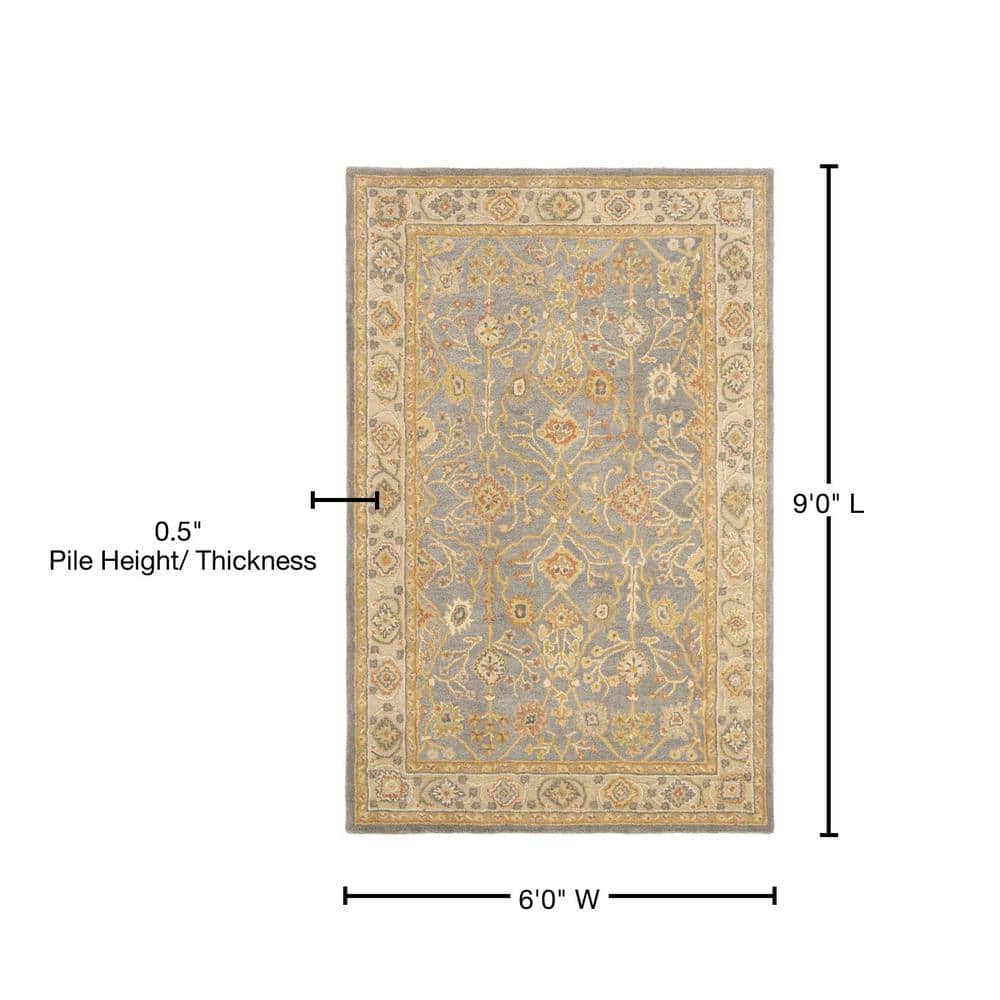 Heirloom Blue Square Hand-Tufted Wool Rug