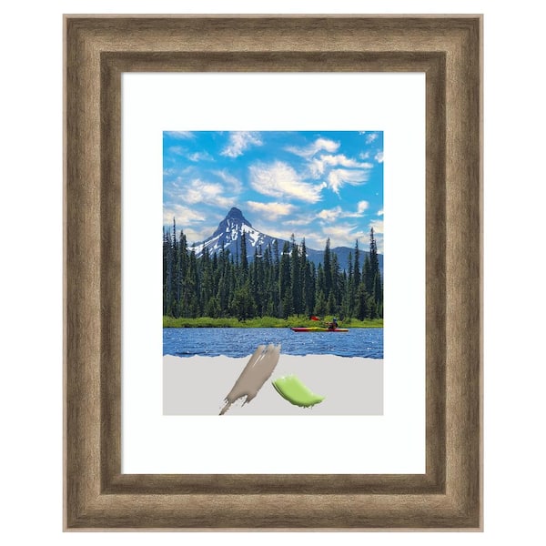 Amanti Art Angled Opening Size 11 in. x 14 in. (Matted to 8 in. x 10 in.) Bronze Wood Picture Frame