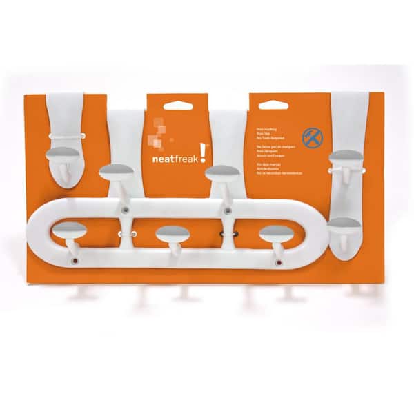 neatfreak Assorted Sizes 3-Piece White Non-Slip 5 lb. Weight Capacity Over the door Hooks