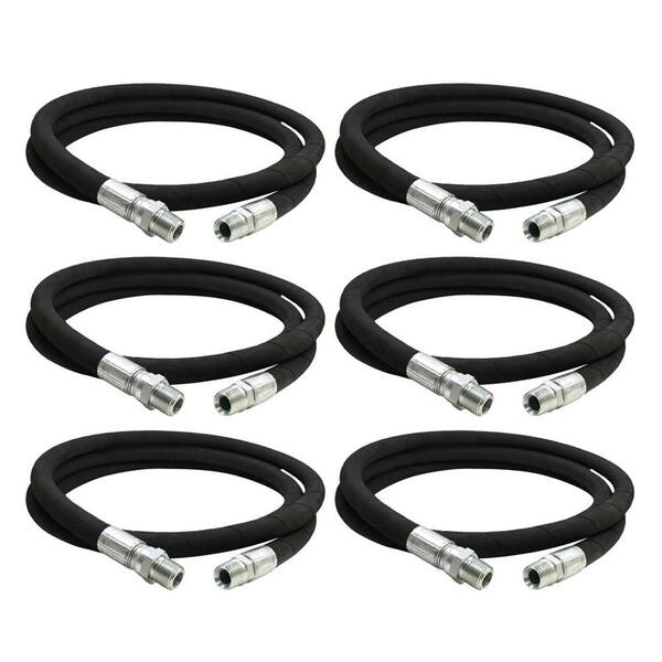 Apache 0.5 x 96 Inch Hydraulic Hose Assembly, Male Swivel (6 Pack)