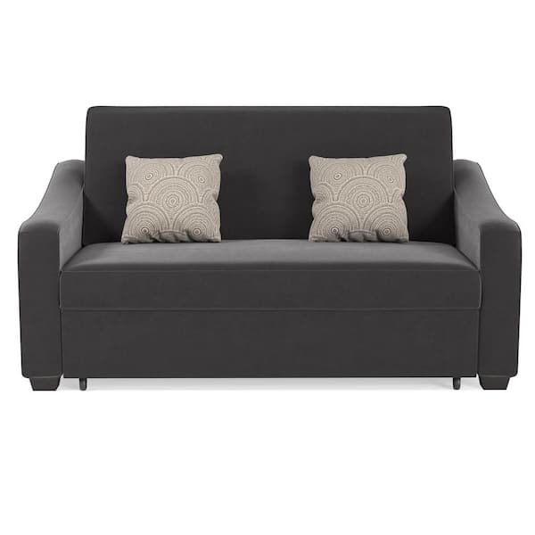 Serta Heartly 37.8 in. Straight Arm Polyester Modern Straight Sofa in Gray