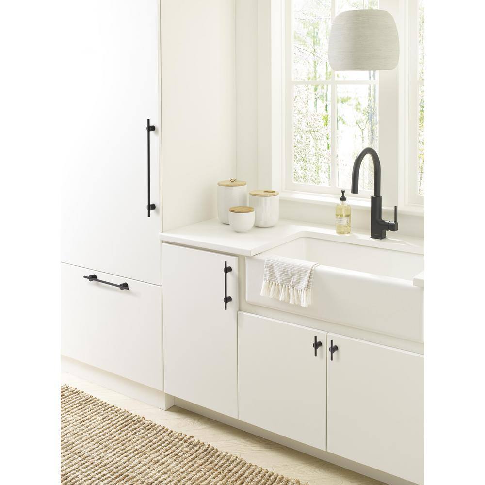 Matte Black Aluminum Modern Cabinet Bar Pull with Mounting Hardware