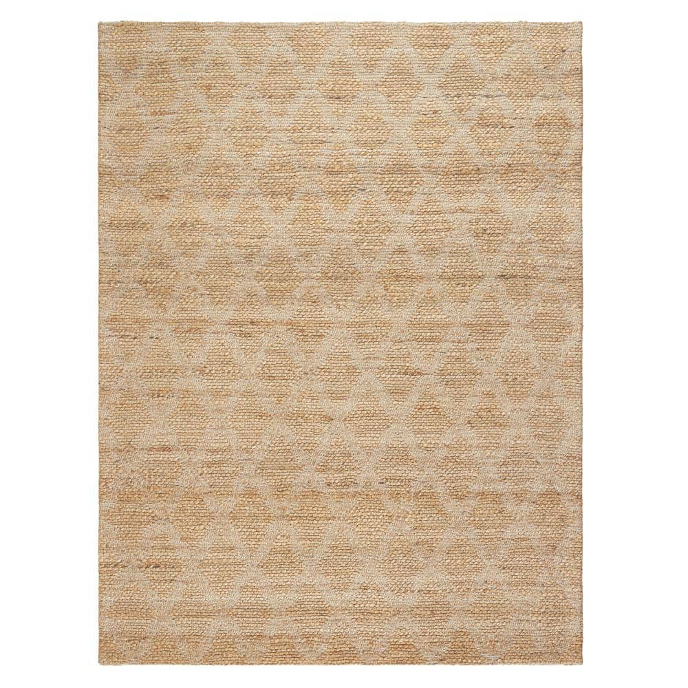 TOWN&nbsp;&&nbsp;COUNTRY LIVING Sol Diamond Ivory 6 ft. x 9 ft. Hand Knotted 100% Jute Beige Area Rug