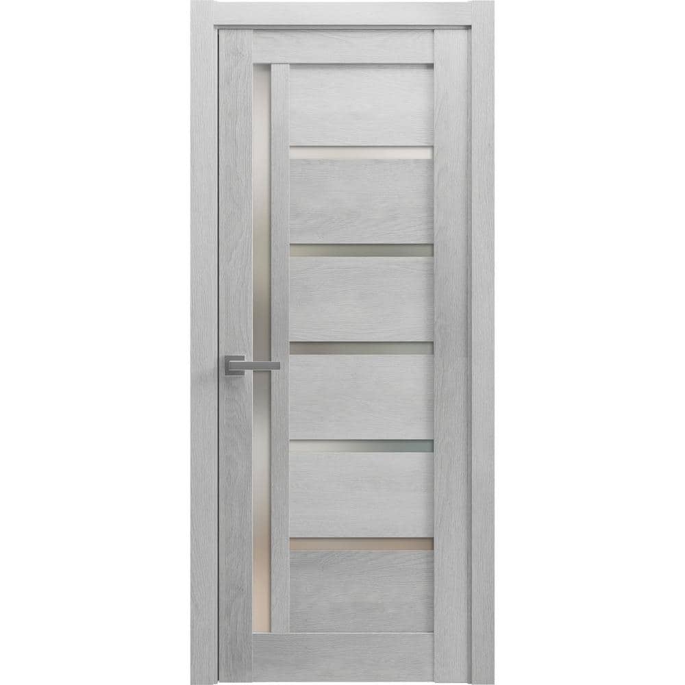 4088 30 in. x 80 in. Left-Hand/Inswing Solid Frosted Glass Light Grey Oak Single Prehung Interior Door with Hardware price history on PriceWatchPro