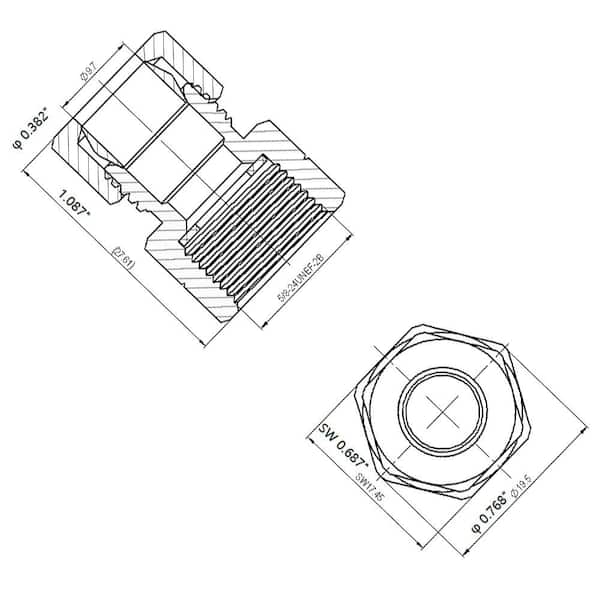 7/16 in. x 3/8 in. Female OD Compression Brass Reducing Coupling Fitting