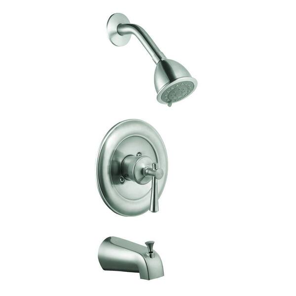 Design House Ironwood Single-Handle 3-Spray Tub and Shower Faucet in Satin Nickel (Valve Included)