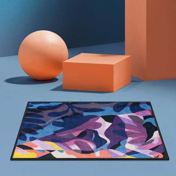 Misha - The Sunday Jungle Nocturne Modern Abstract Multi 2 ft. x 3 ft. Area Rug