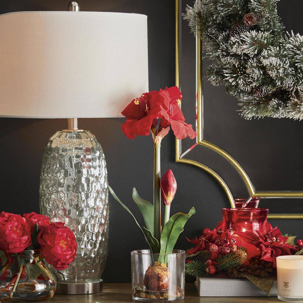Orchid Elegance 22" Outdoor Tabletop Faux Amaryllis Decor