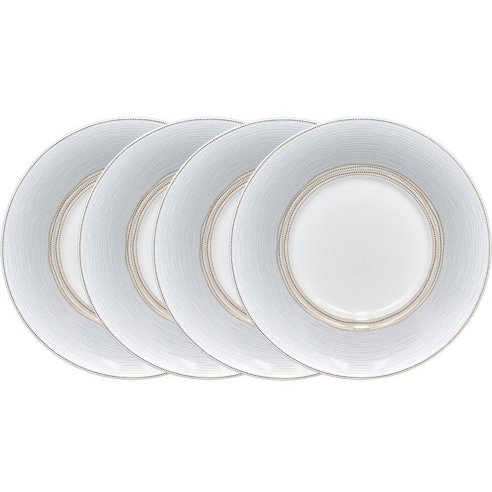 Noritake Linen Road 6 in. (White) Porcelain Saucers, (Set of 4) 1710