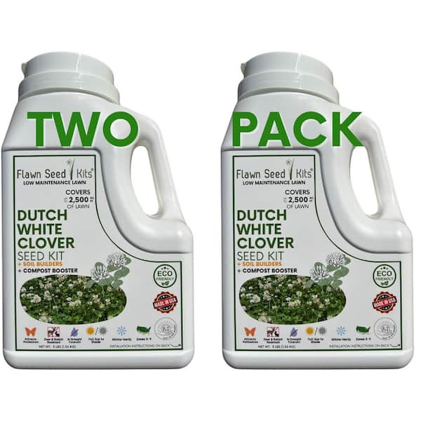 Dutch White Clover Flower Lawn Seed Kit, Easy Spread Shaker, Low Mnt, Alt Ground Cover, Covers up to 5,000 sq. ft.