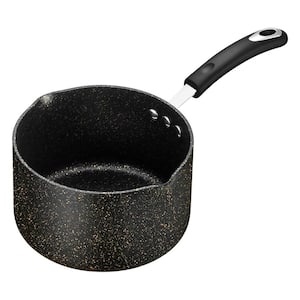 All-In-One Stone 3.2 qt. Aluminum Ceramic Nonstick Saucepan and Cooking Pot in Obsidian Gold