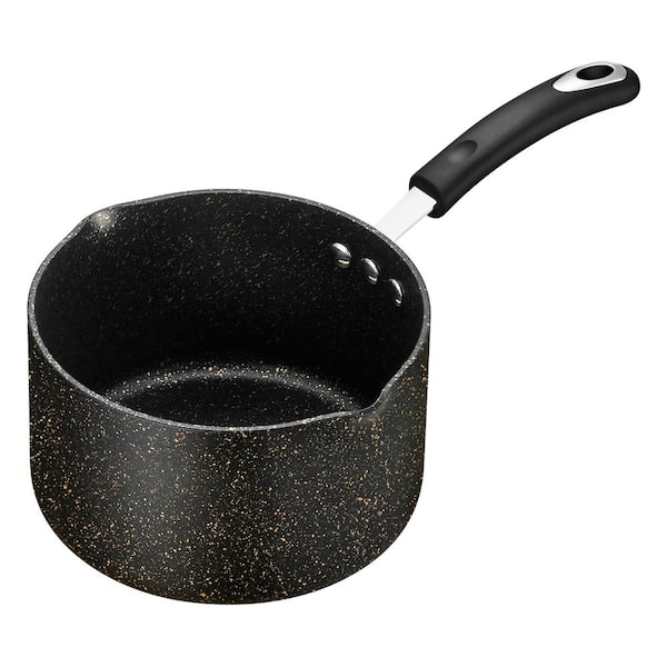 Ozeri All-In-One Stone 3.2 qt. Aluminum Ceramic Nonstick Saucepan and Cooking Pot in Obsidian Gold