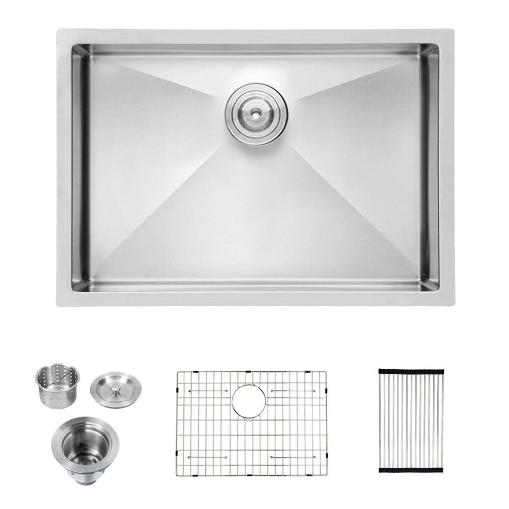 27 in. Undermount Single Bowl 16 Gauge Brushed Nickel Stainless Steel Kitchen Sink price history on PriceWatchPro