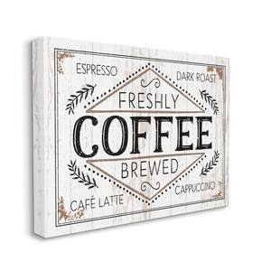 Rustic Fresh Brew Coffee Sign Autumn Charm by Jennifer Pugh Unframed Print Food Wall Art 30 in. x 40 in.
