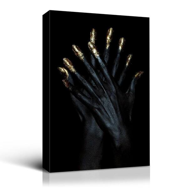 Unbranded Glamour Black Series Hand Unframed Watercolor Painting Portrait Canvas People Wall Art Print 24 in. x 16 in.